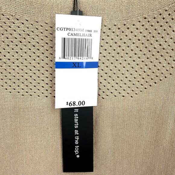 Cable & Gauge Camel Color 3/4 Sleeve Boat Neck Tunic Style Sweater Women's XL - Picture 4 of 8